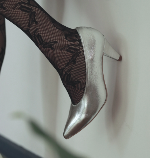 Bhava vegan leather pumps in silver