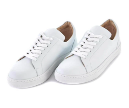 ethical vegan clothing plain white sneakers