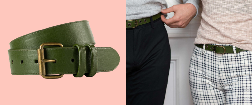 Green cactus leather vegan belts from Black Nopal